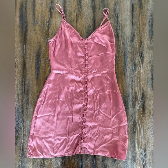 Abercrombie & Fitch Pink Satin Slip Dress Size S - Picture 2 of 14